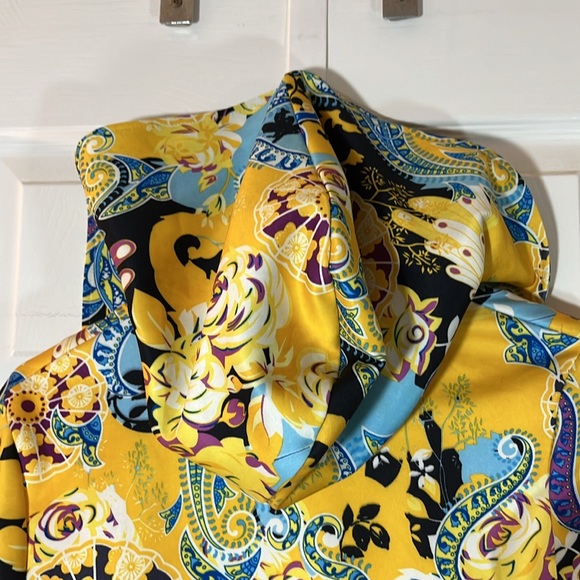 Dygarni jacket crop hoodie art to wear ruffle sleeve multicolor paisley boho S - Picture 13 of 16